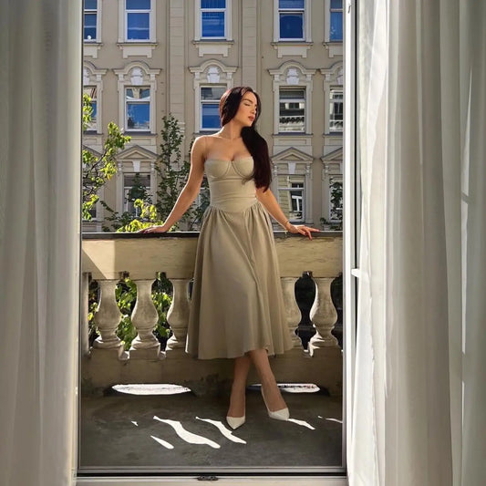 Alika™ Elegant V-Neck Midi Dress